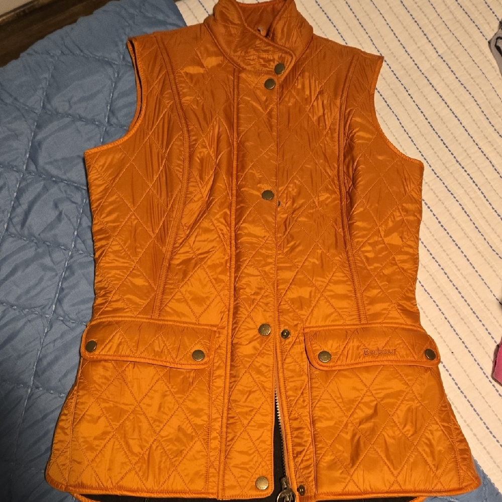 Barbour Orange Quilted Vest